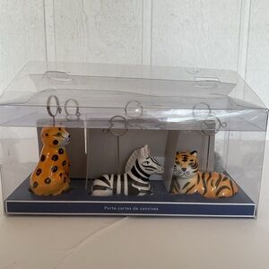 Pier 1 Exotic Safari Ceramic Place Card Holders NWT